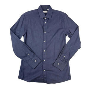 Tiger of Sweden Slim Fit Check Dress Shirt Blue Size 39 | 15.5